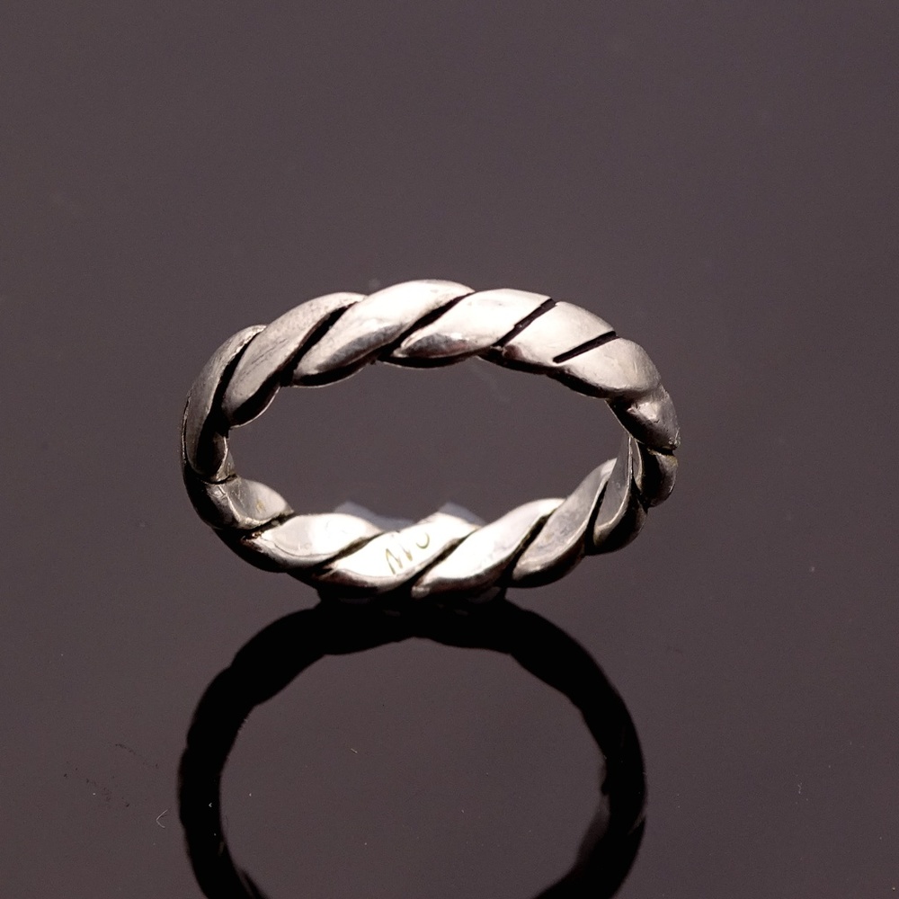 Sterling Silver Flat Twist Stackable Ring by CM
